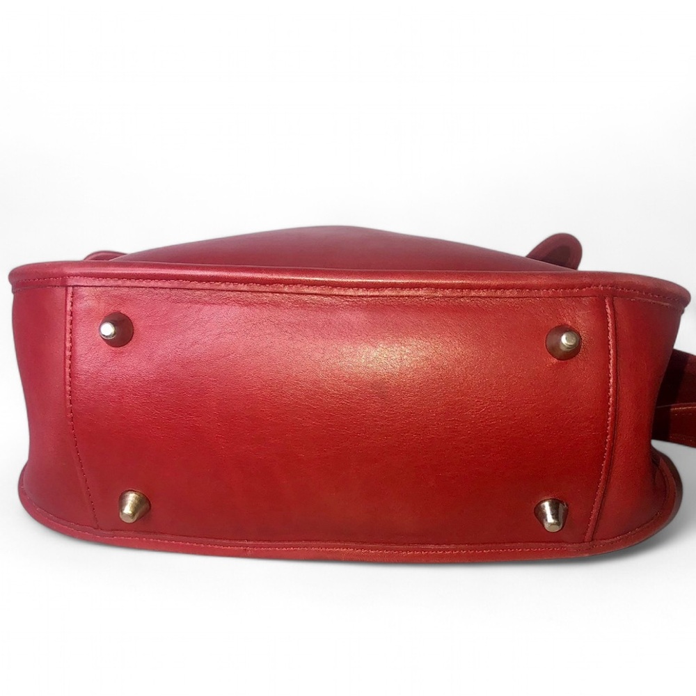 COACH Legacy Zip Red Glove-Tanned Leather Shoulder Bag Vintage 9966 COA - Picture 7 of 17